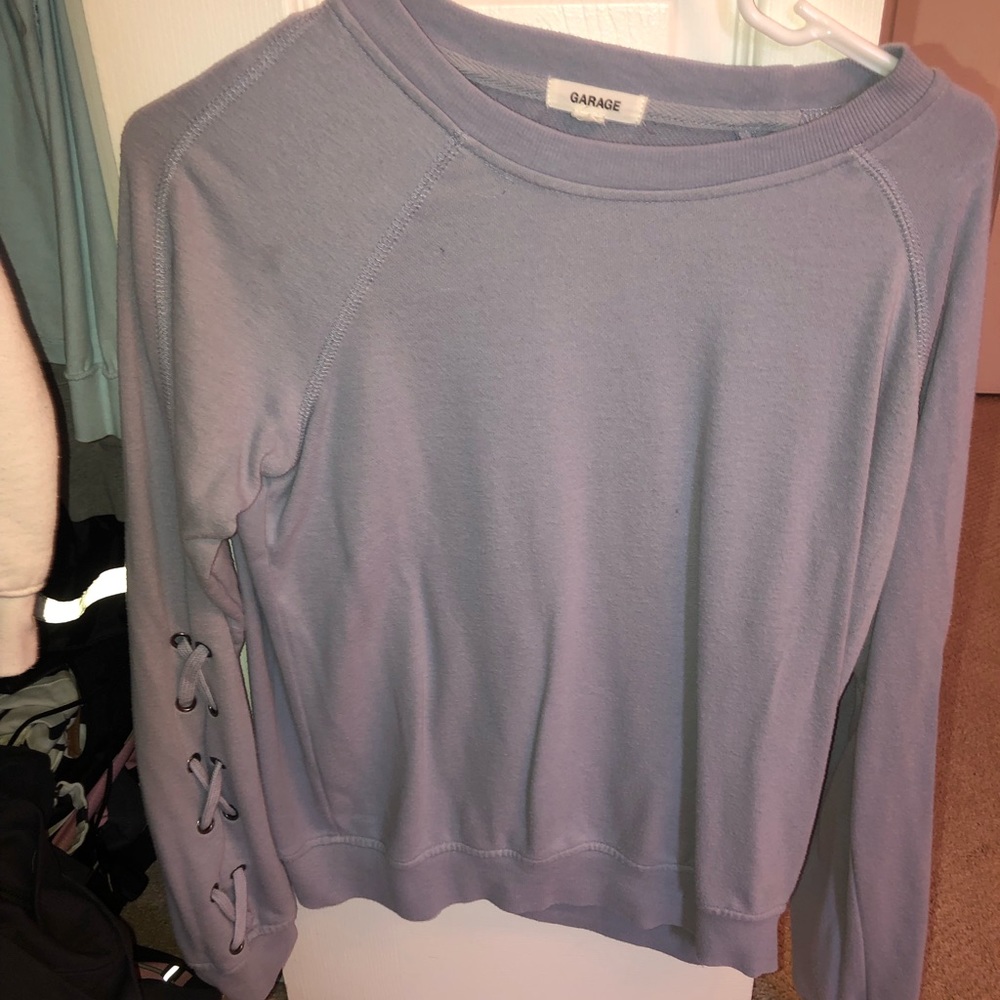 Garage long sleeve blue shirt